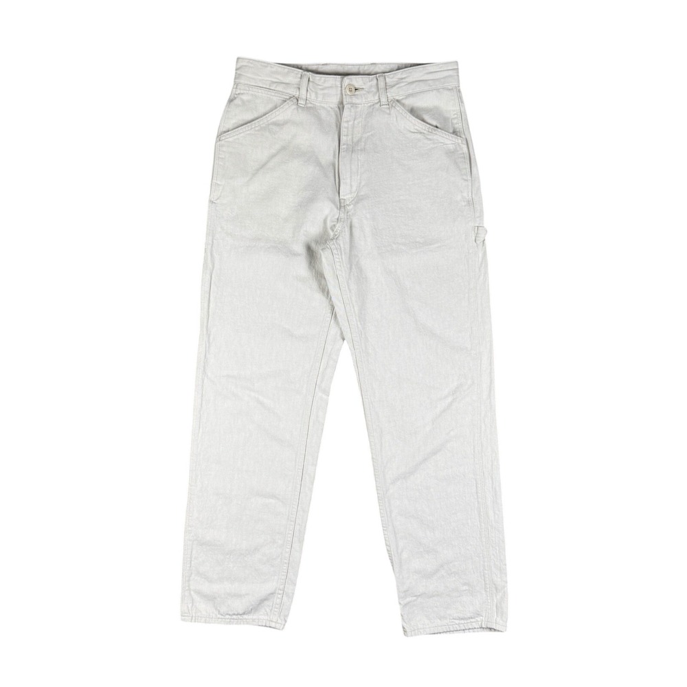 Uniqlo Carpenter Pants Women's W 31" Beige Cotton Linen Trouser Utility Workwear
